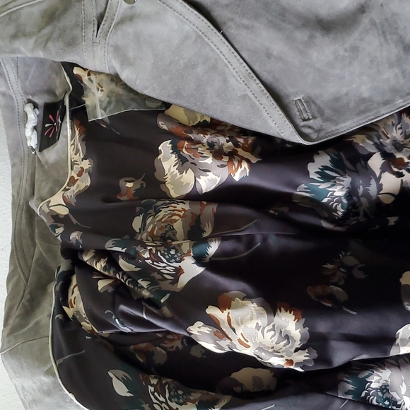 NWT Issac Mizrahi Gray Suede Moto Jacket Size 24 - Picture 5 of 11